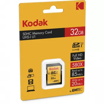 Kodak - Flash atminties kortelė - 32GB - UHS-I U1 / Class10 - 580x - SDHC UHS-I (EKMSD32GHC10K)