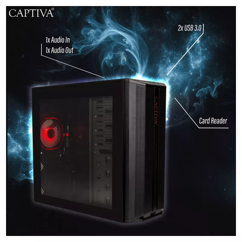 Captiva Advanced Gaming R98-206 Stacionarus kompiuteris AMD Ryzen 7 5700X, 32GB RAM, 1TB M.2 SSD, Nvidia GeForce RTX 5060, Wi-Fi 6, Windows 11 (98206)