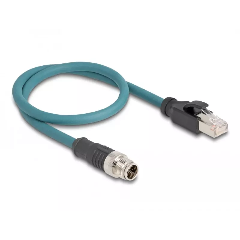 DeLOCK 60077 kabelio adapteris M12 RJ-45 juoda - turkio spalvos (60077)