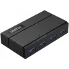 UNITEK Y-HB03001 sąsajos šakotuvas USB 3.2 Gen 1 (3.1 Gen 1) Type-B 5000 Mbit/s Juoda