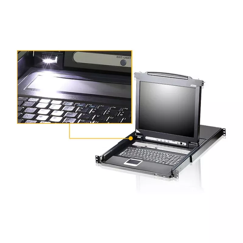 ATEN CL5708MW 43 cm pločio LCD KVM jungiklis, USB-PS/2, VGA, 8 prievadų, JK išdėstymas