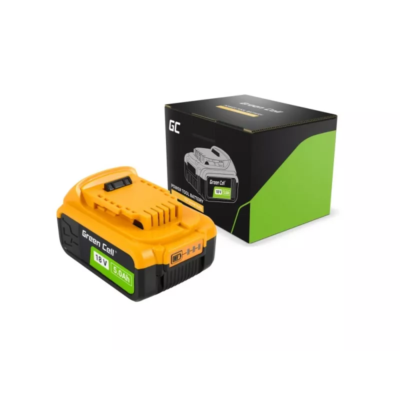 Green Cell baterija, skirta DeWalt XR 18V 5Ah elektrinio įrankio akumuliatoriui DCB184