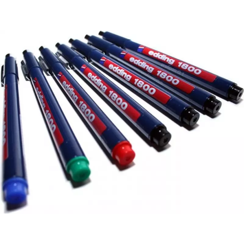 Edding 1800 profipen - Užsidedantis gelinis rašiklis - Raudonas - Mėlynas - Plastikinis - 0,7 mm - Metalinis (4-180007002)