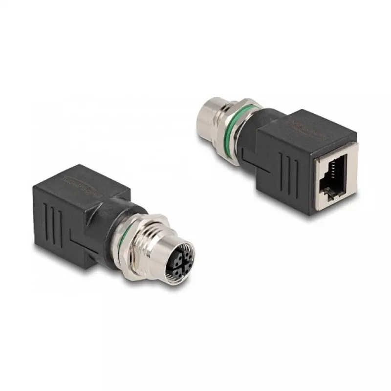 Delock M12 adapteris X-koduotas 8 kontaktų lizdas į RJ45 lizdą tiesus