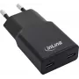 InLine® USB-C įkroviklis, 30W, GaN, dvigubas USB-C, PD/PPS, juodas Cookie/juodas (31590)