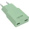 InLine® USB-C įkroviklis, 30 W, GaN, dvigubas USB-C, PD/PPS, Matcha Latte/žalias (31590G)