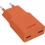 InLine® USB-C įkroviklis, 30 W, GaN, du USB-C, PD/PPS, papaja/oranžinė (31590O)