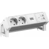 BACHMANN DESK2 ALU WHITE 2xCEE7/3, 1xUSB C/C 45W L=0,2m RAL9010 (BM0022042)
