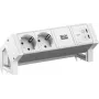 BACHMANN DESK2 ALU WHITE 2xCEE7/3, 1xUSB C/C 65W L=0,2m RAL9010 (BM0022043)