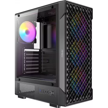 ANTEC VX-320 ARGB ATX, Micro-ATX, ITX Mid Tower žaidimų PC korpusas, juodas (0-761345-10234-6)