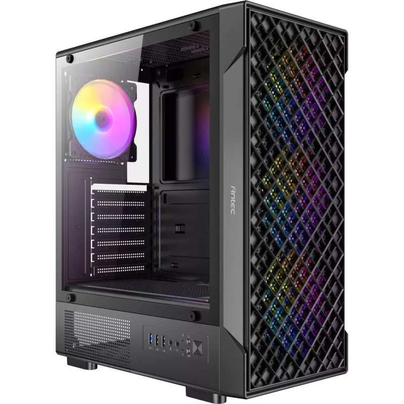 ANTEC VX-320 ARGB ATX, Micro-ATX, ITX Mid Tower žaidimų PC korpusas, juodas (0-761345-10234-6)