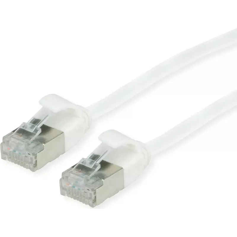 ROLINE Green - Patch-Cable - RJ-45 (M) to RJ-45 (M) - 30 cm - U/FTP - CAT 6a - Halogen-Free, Moulded, Snagless, Stranded - White (21.44.1699)