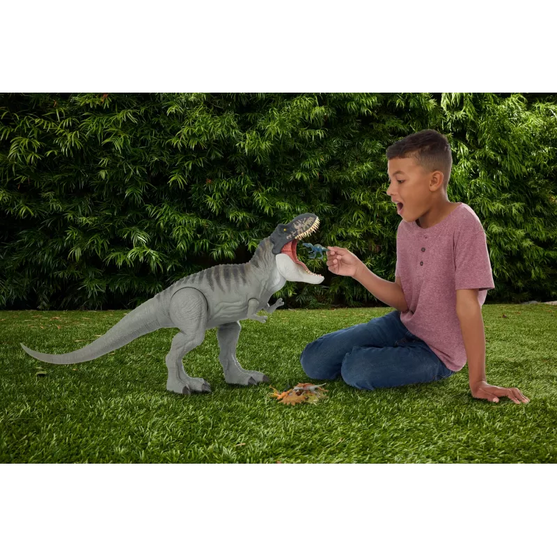 Jurassic World Rebirth Super Colossal Tyrannosaurus Rex veiksmo figūrėlė, T-Rex dinozaurų filmo žaislas