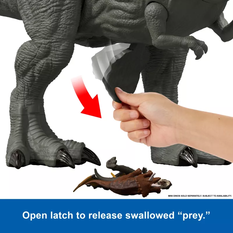 Jurassic World Rebirth Super Colossal Tyrannosaurus Rex veiksmo figūrėlė, T-Rex dinozaurų filmo žaislas