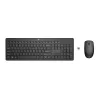 HP 230 belaidžių pelės ir klaviatūros rinkinys, pilno dydžio, belaidis, RF belaidis, membraninė, juoda, pelė įtraukta