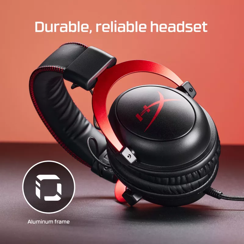 HyperX Cloud II - žaidimų ausinės (juodos-raudonos)