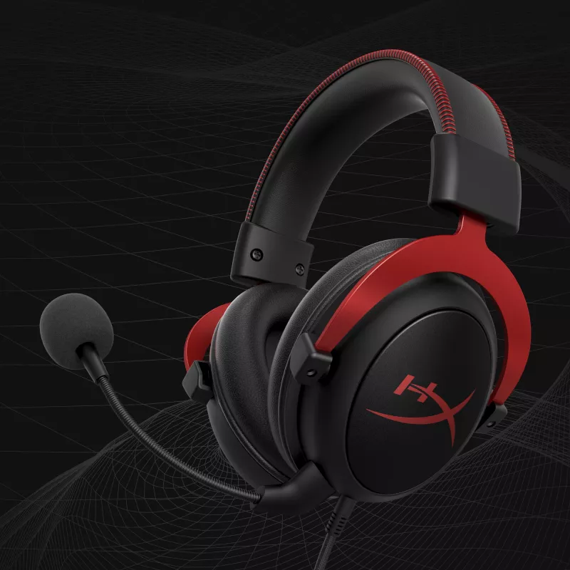 HyperX Cloud II - žaidimų ausinės (juodos-raudonos)