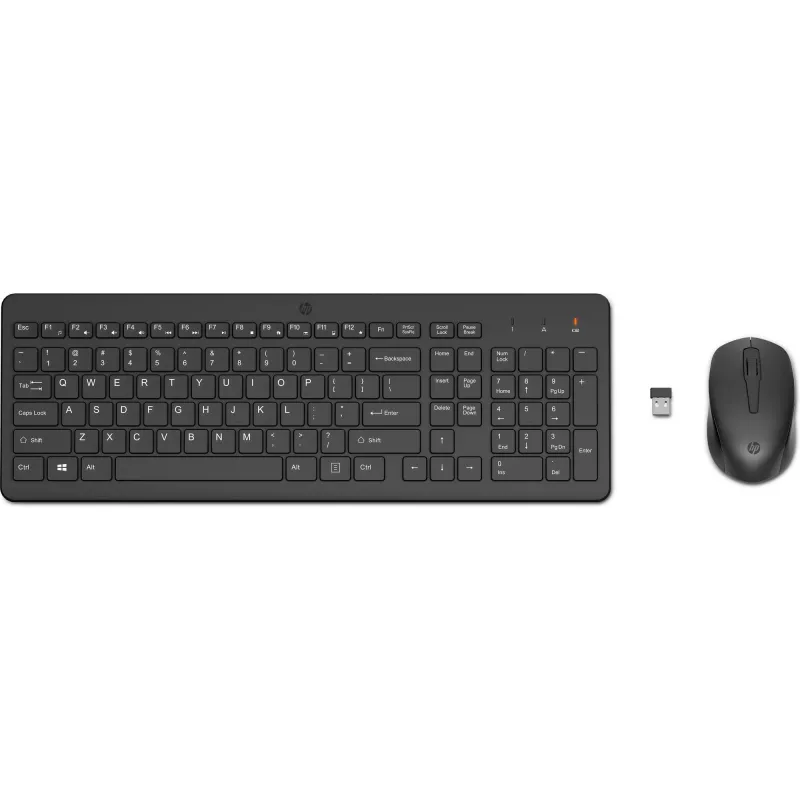 HP 330 belaidžių pelių ir klaviatūros rinkinys, pilno dydžio (100 %), belaidis, RF belaidis, juodas, pelė įtraukta