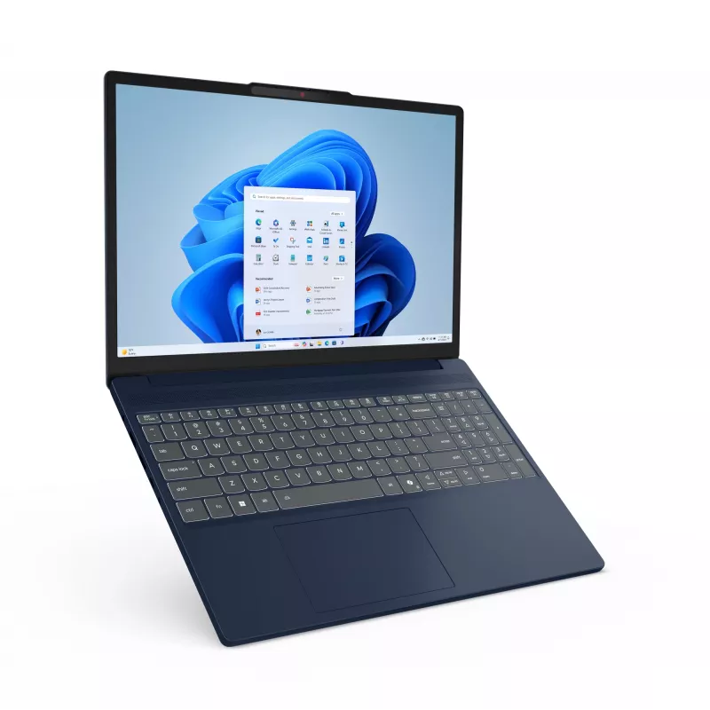 Lenovo IdeaPad plonas 3 15ARP10 AMD Ryzen™ 5 150 nešiojamasis kompiuteris 38,9 cm (15,3 colio) WUXGA 16 GB DDR5-SDRAM 512 GB SSD Wi-Fi 7 (802.11be) Windows 11 Home vokiška klaviatūra mėlynas
