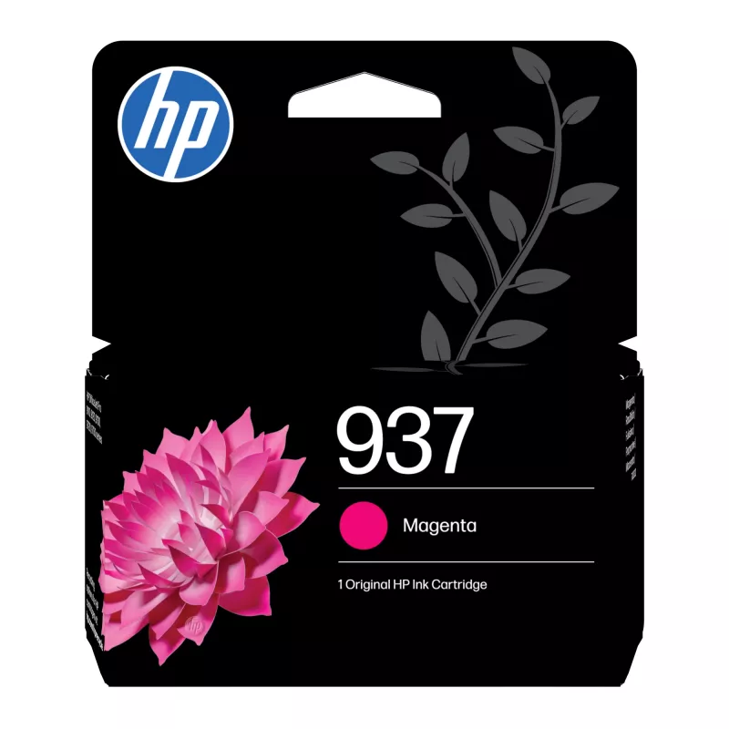 HP 937 purpurinė originali rašalo kasetė, standartinės išeigos, purpurinė, 1 vnt., 800 puslapių, vienetinė pakuotė