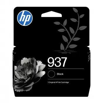 HP 937 juoda originali rašalo kasetė, standartinės išeigos, juoda, 1 vnt., 1250 puslapių, vienetinė pakuotė
