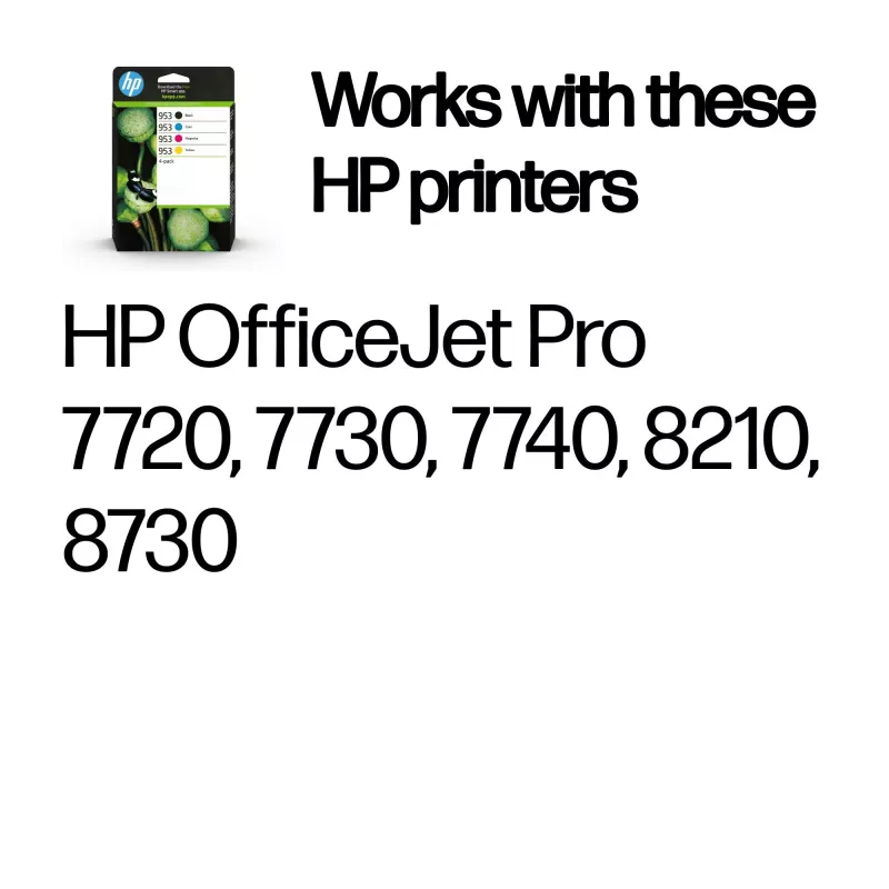 HP 953 4-pakuotė Juodas/Žydra/Purpurinė/Geltona Originaliūs Rašalo Kasetės