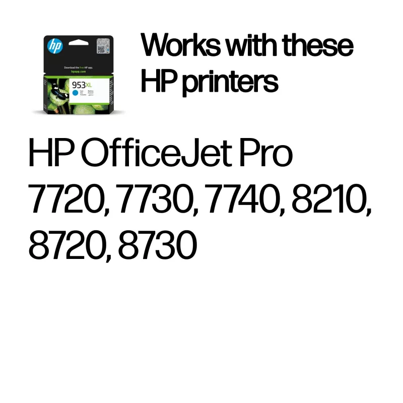 HP 953XL didelio našumo žalsvai mėlynas Originalius rašalo kasetė, aukštas, žalsvai mėlyna, pigmentinis rašalas, 18 ml, 1 vnt., vienetinė pakuotė