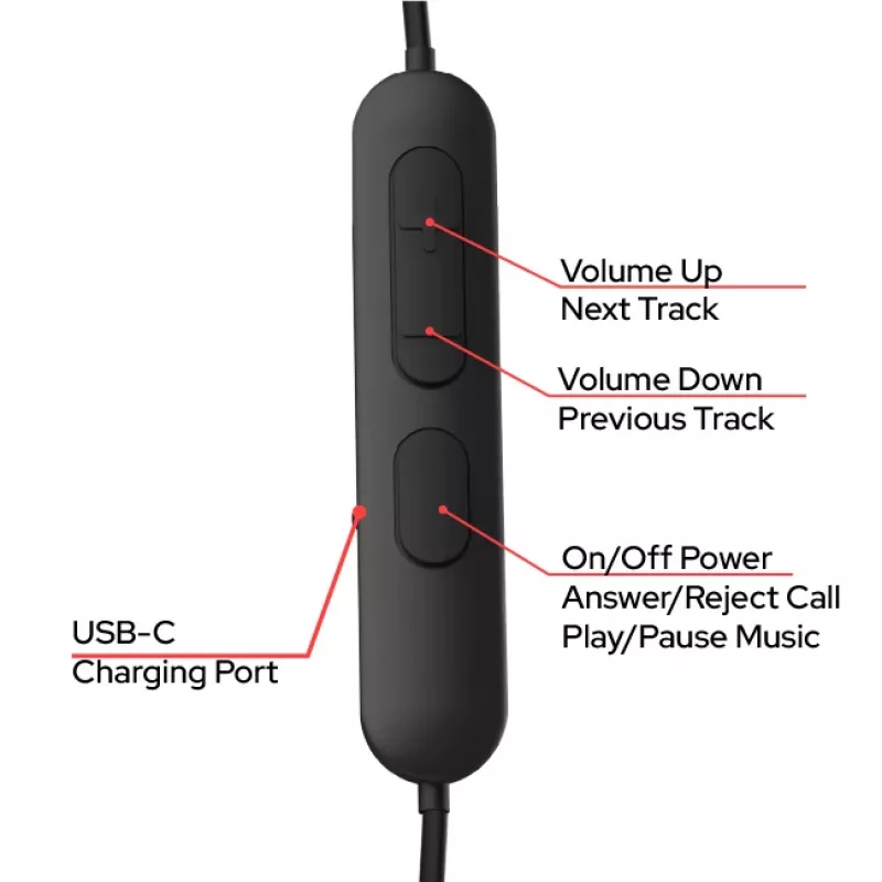 Verbatim TruSound Pro Neckband Earbuds Juoda, Wireless, Music/Everyday, 20 - 20000 Hz, 74 g, Headset, Juoda