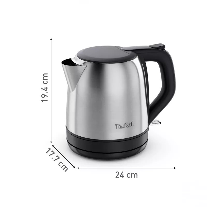 Tefal Subito Mini KO5S2DE0 elektrinis virdulys, 1 l, 2400 W, juodos spalvos, nerūdijančio plieno