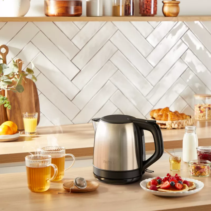 Tefal Subito Mini KO5S2DE0 elektrinis virdulys, 1 l, 2400 W, juodos spalvos, nerūdijančio plieno