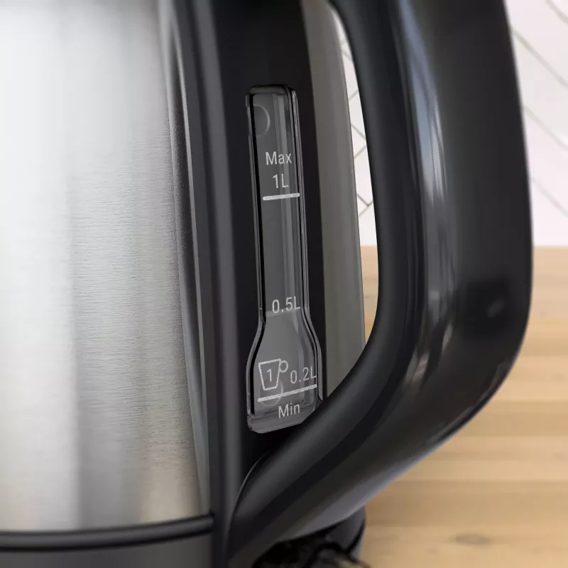 Tefal Subito Mini KO5S2DE0 elektrinis virdulys, 1 l, 2400 W, juodos spalvos, nerūdijančio plieno