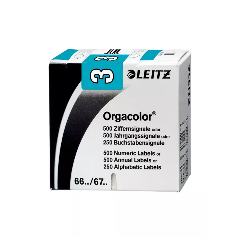 Leitz Orgacolor lipnios etiketės, suapvalintas stačiakampis, mėlynos