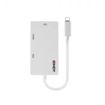 Lindy USB Type C į trigubą ekraną keitiklis, 3840 x 2160 pikselių