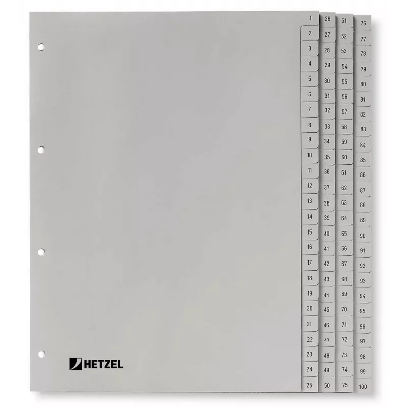 Rexel PP skirtukai, pilki, skaitmeniniai, Skaitmeninių kortelių rodyklė, Polipropilenas (PP), Pilka, A4, 226 mm, 297 mm