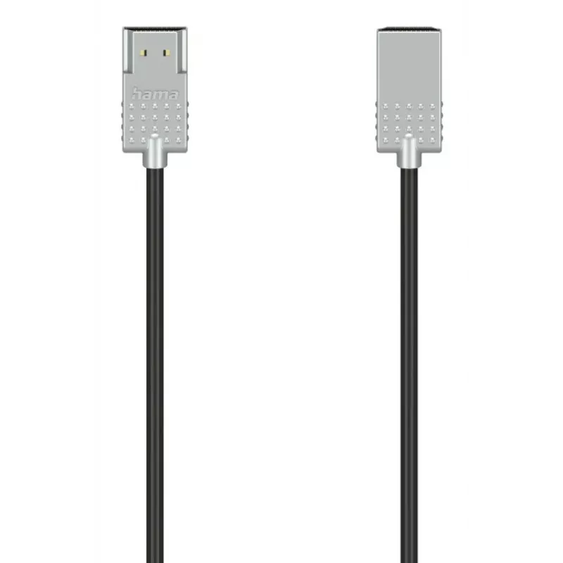 Hama Ultra-plonas HDMI kabelis 2 m HDMI Type A (Standartinis) Juoda, Sidabrinė