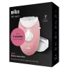 Braun Silk-epil 3-277 epiliatorius, balta/rožinė