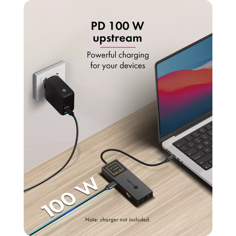 ICY BOX Spade Dock 4038, 7-in-1 DockingStation su LCD ekranu ir PD 100 W