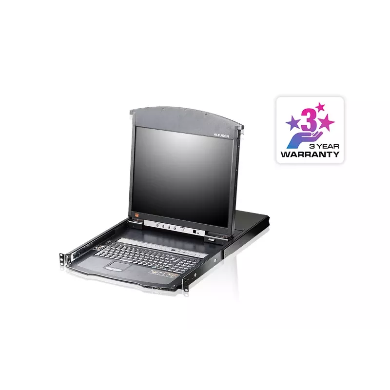 ATEN KL1508AiN 8 prievadų dviejų bėgelių LCD KVM per IP stovo konsolė