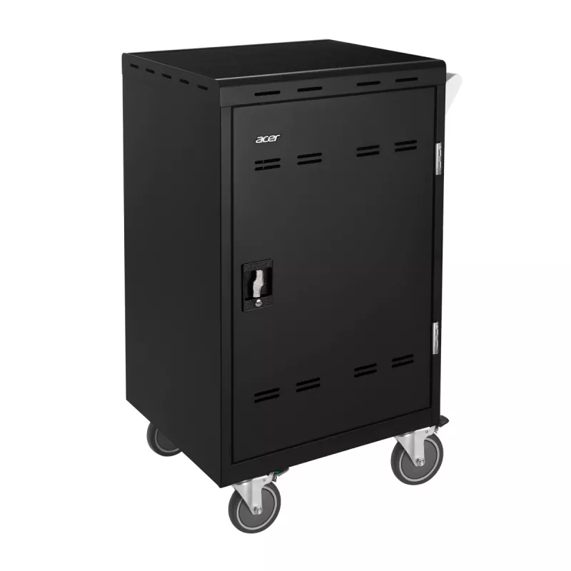 Acer E32c+ - Įkrovimo stovas 32 jungtims (JK kištukas), Nešiojamų įrenginių valdymo stovas, Juoda, Grindinis, 2,6 cm, 39,5 cm, 30,1 cm