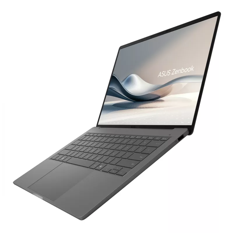 ASUS Zenbook A14 UX3407QA-QD343X Snapdragon X1-26-100 nešiojamasis kompiuteris 35,6 cm (14 colių) WUXGA 32 GB LPDDR5x-SDRAM 1 TB SSD Wi-Fi 6E (802.11ax) Windows 11 Pro pilka