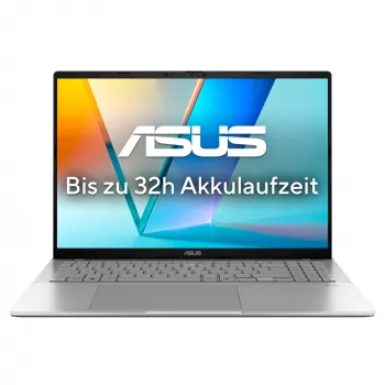 ASUS Vivobook S16 S3607QA-SH095W Copilot+ PC Snapdragon X1-26-100 Nešiojamas kompiuteris 40.6 cm (16 colių) WUXGA 16 GB LPDDR5x-SDRAM 1 TB SSD Wi-Fi 6E (802.11ax) Windows 11 Home German Sidabrinė