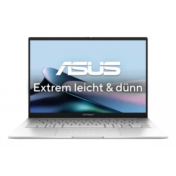 ASUS Zenbook 14 OLED UX3405CA-QD1302W Intel Core Ultra 7 255H nešiojamasis kompiuteris 35.6 cm (14 coliai) WUXGA 16 GB LPDDR5x-SDRAM 1 TB SSD Wi-Fi 7 (802.11be) Windows 11 Home German Sidabrinė
