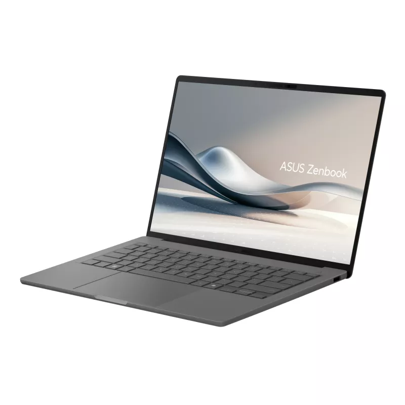 ASUS Zenbook A14 UX3407QA-QD496W Copilot+ PC Snapdragon X1-26-100 Nešiojamasis kompiuteris 35.6 cm (14 colių) WUXGA 32 GB LPDDR5x-SDRAM 1 TB SSD Wi-Fi 6E (802.11ax) Windows 11 Home German Pilka