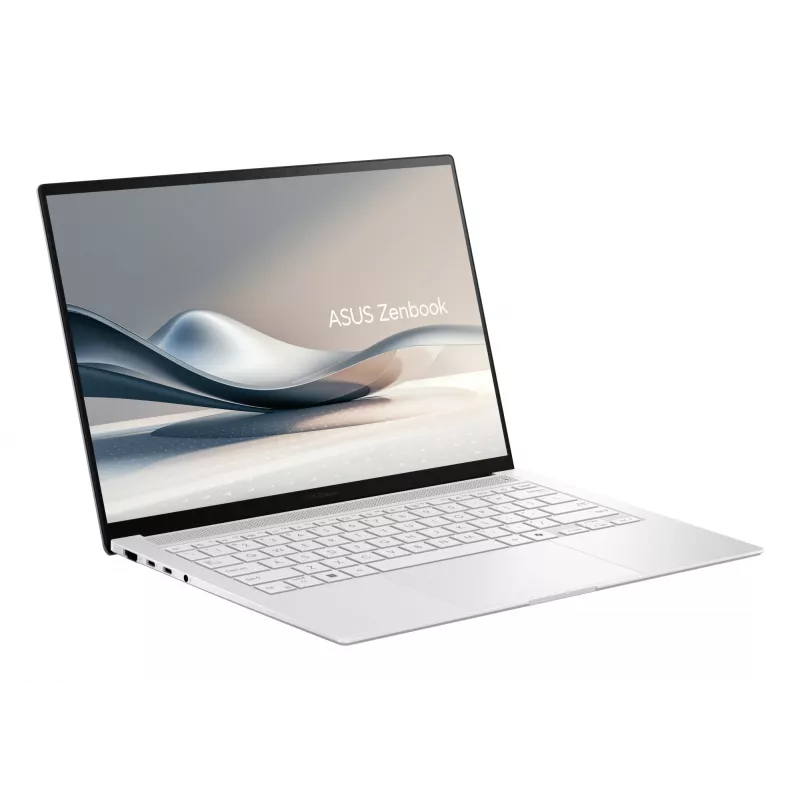 ASUS Zenbook S14 UX5406SA-PV526W Copilot+ PC Intel Core Ultra 7 258V Nešiojamasis kompiuteris 35,6 cm (14 colių) 3K 32 GB LPDDR5x-SDRAM 1 TB SSD Wi-Fi 7 (802.11be) Windows 11 Home Vokiška balta