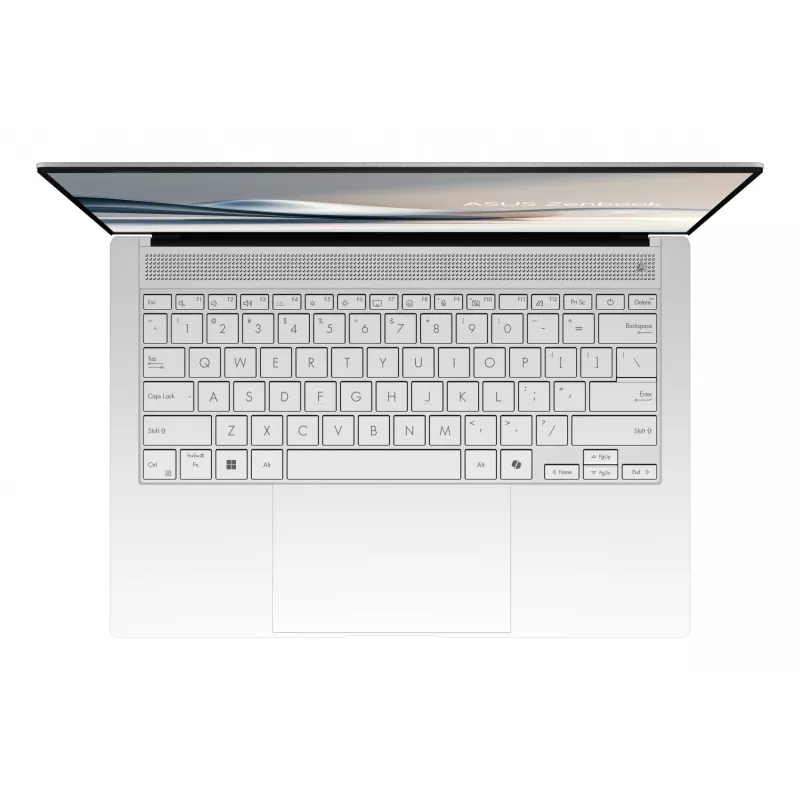 ASUS Zenbook S14 UX5406SA-PV526W Copilot+ PC Intel Core Ultra 7 258V Nešiojamasis kompiuteris 35,6 cm (14 colių) 3K 32 GB LPDDR5x-SDRAM 1 TB SSD Wi-Fi 7 (802.11be) Windows 11 Home Vokiška balta