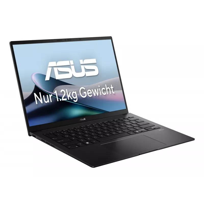 ASUS Zenbook 14 OLED UM3406GA-QD030W Copilot+ PC nešiojamas kompiuteris su AMD Ryzen™ AI 7 445 procesoriumi, 35.6 cm (14 colių) WUXGA ekranu, 32 GB LPDDR5x-SDRAM atmintimi, 1 TB SSD kaupikliu, Wi-Fi 6E (802.11ax), Windows 11 Home, vokiška klaviatūra, juodos spalvos