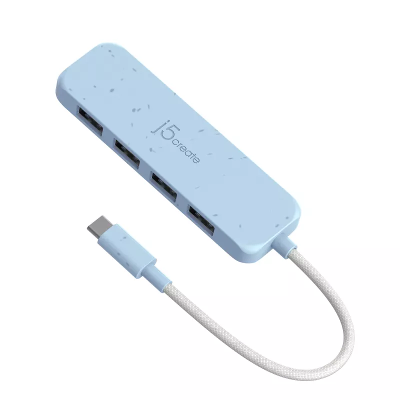 j5create ekologiškas USB-C į 4 prievadų Type-A Gen 2 šakotuvas