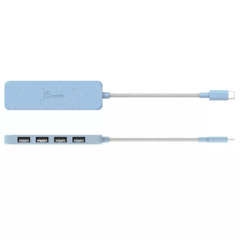 j5create ekologiškas USB-C į 4 prievadų Type-A Gen 2 šakotuvas