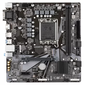 GIGABYTE H610M H pagrindinė plokštė – palaiko Intel Core 14-os kartos procesorius, 6+1+1 hibridinį skaitmeninį VRM, iki 5600 MHz DDR4 (OC), 1xPCIe 3.0 M.2, GbE LAN, USB 3.2 Gen 1