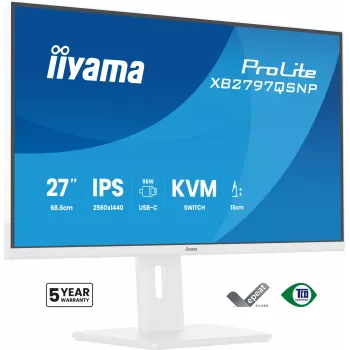 iiyama ProLite XB2797QSNP-W1 27 colių IPS LCD kompiuterinis monitorius 68,6 cm (27 coliai) 2560 x 1440 pikselių Quad HD Baltas
